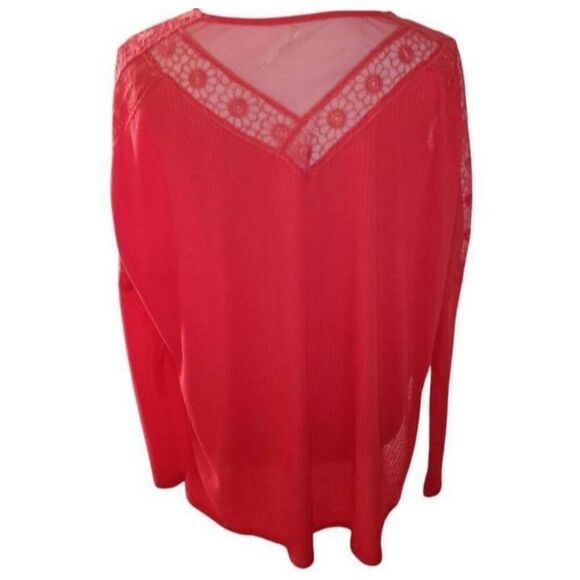 FREE PEOPLE LOLA LACE TRIM CORAL TOP SZ.M EUC. - Picture 7 of 11
